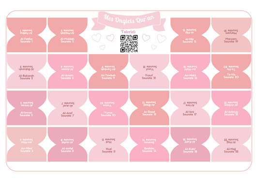 Onglets sourates rigides plastifiés - rose saumon