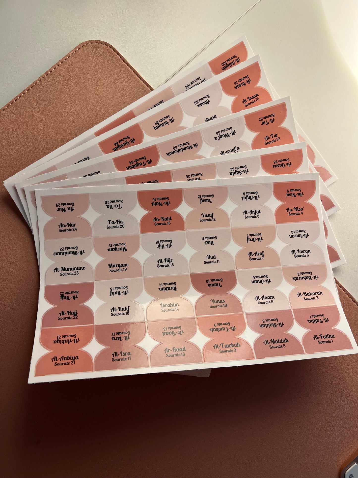 Onglets sourates rigides plastifiés - Noisette