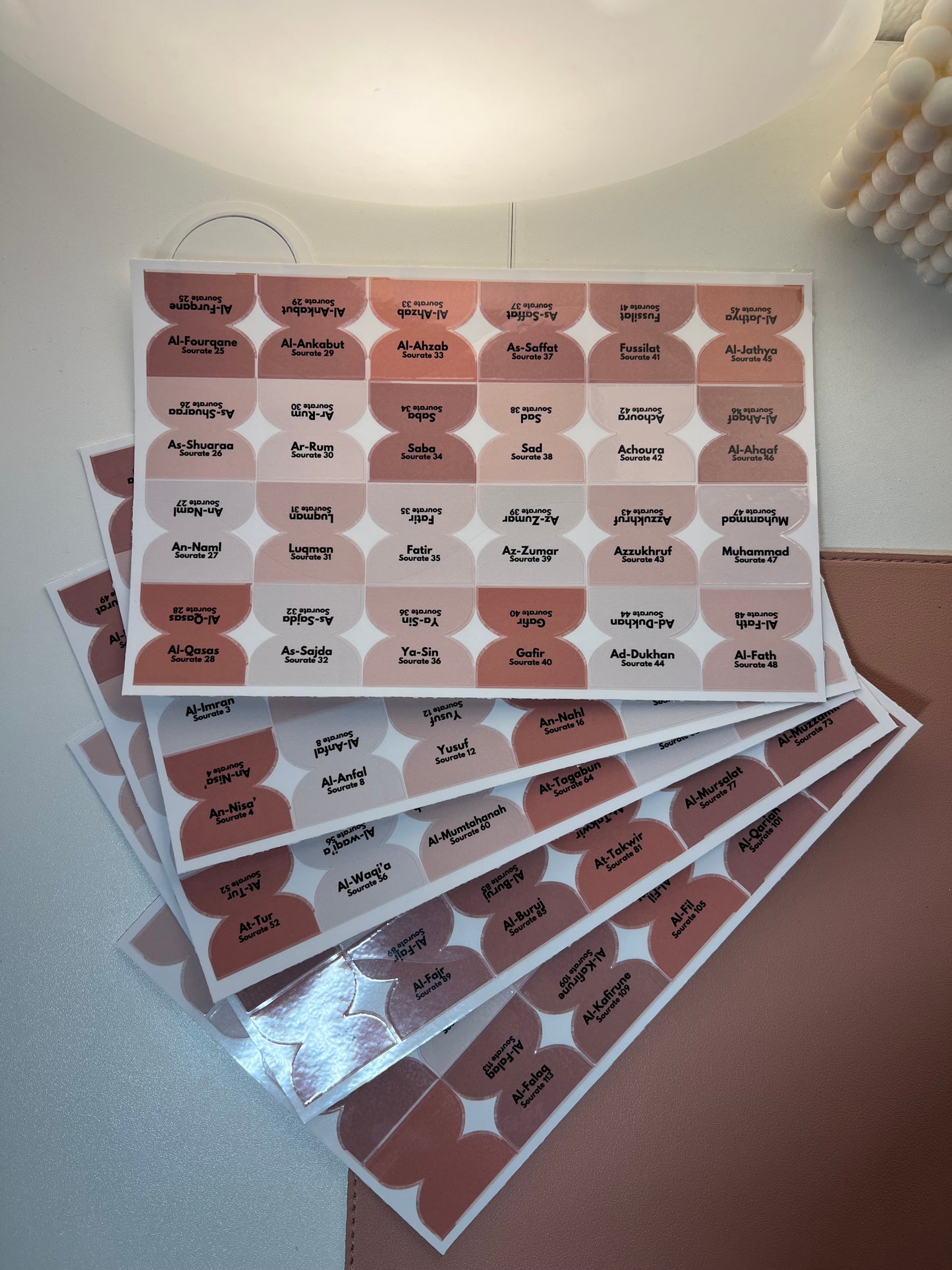 Onglets sourates rigides plastifiés - Noisette