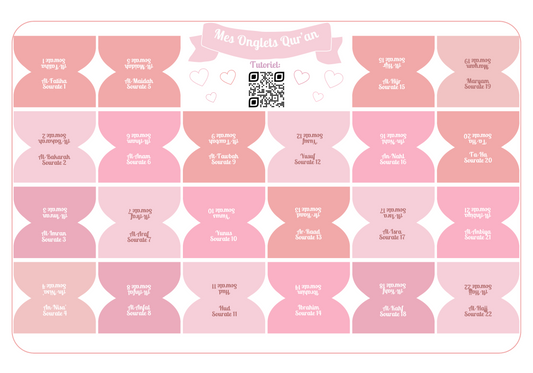 Onglets sourates rigides plastifiés - rose saumon