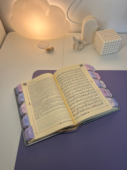 précommande - Coran Argent QR code avec onglets plastifiés