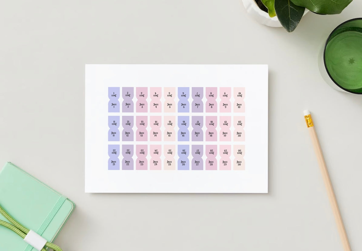 Onglets Juzz rigides plastifiés - Pastel