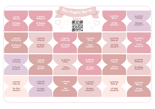 Onglets sourates rigides plastifiés - Nude