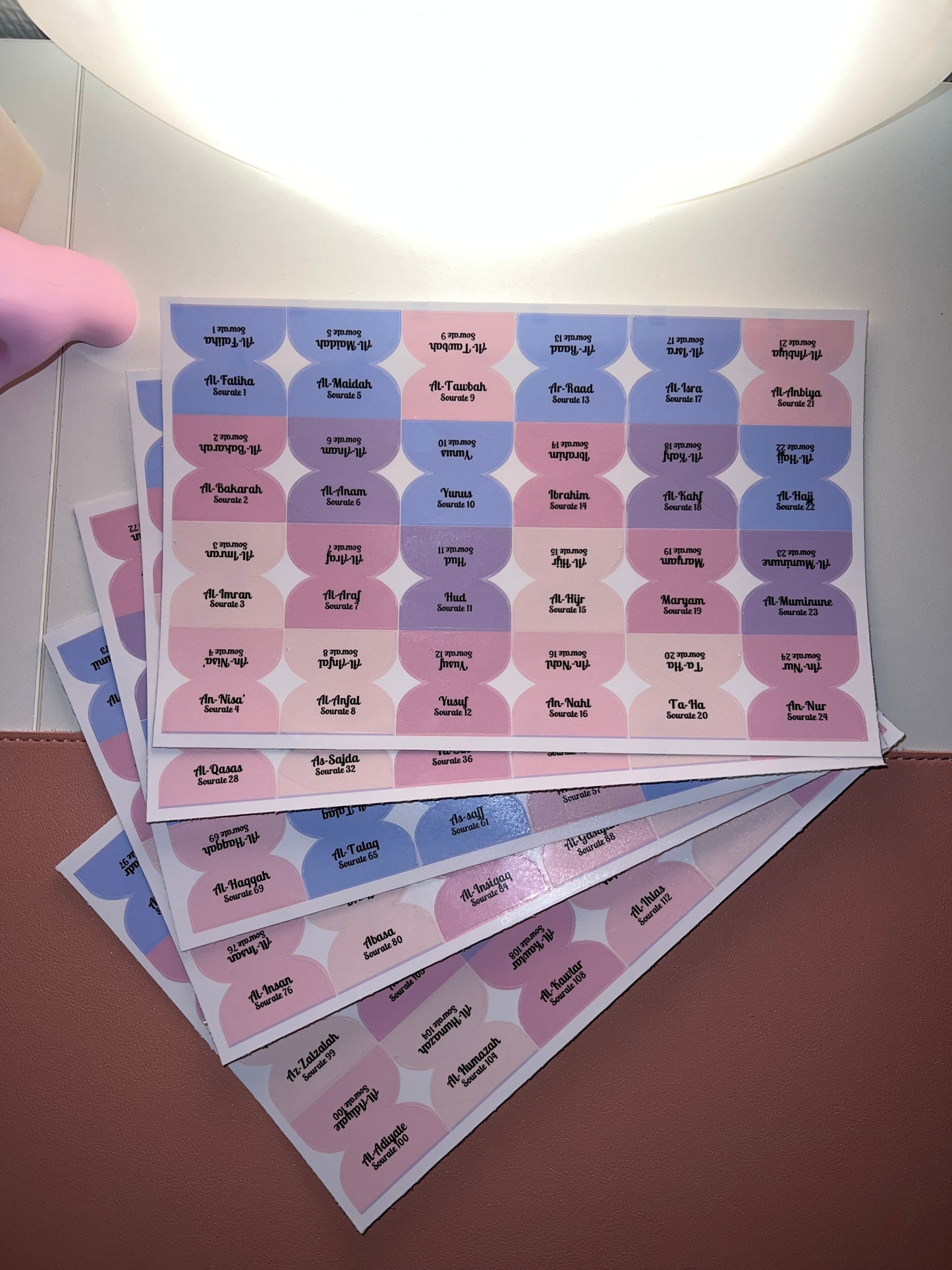 Onglets sourates rigides plastifiés - Pastel