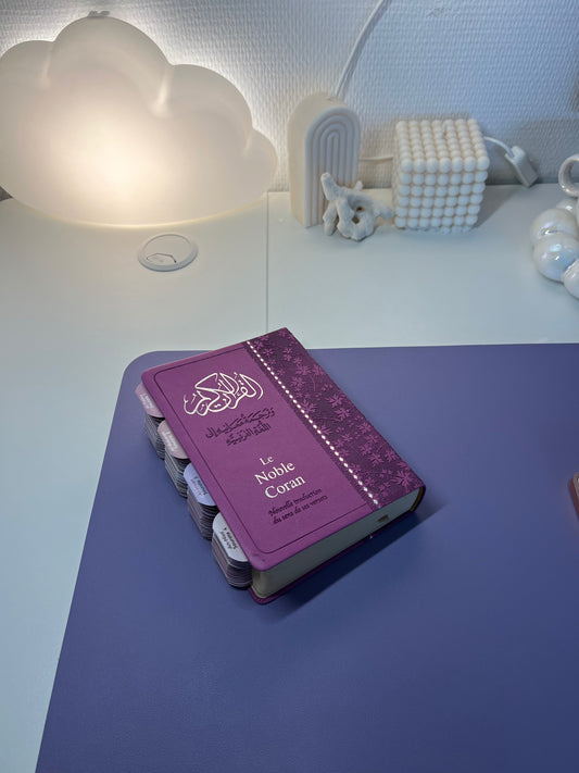 Coran QR code Arabe/français - Violet-  format de poche 12x17cm couverture souple