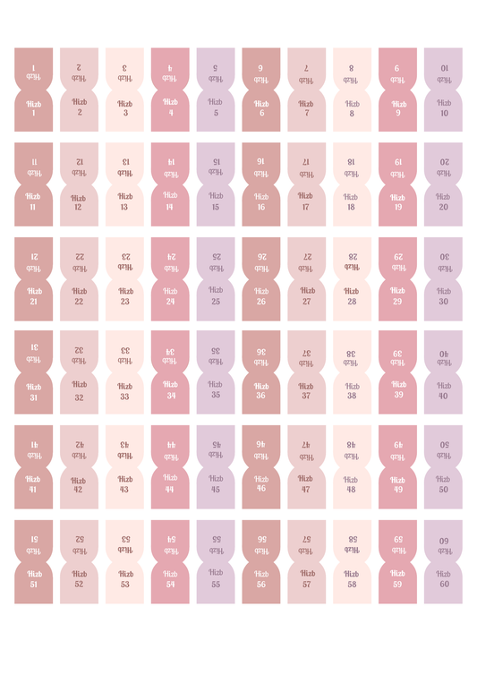 Onglets hizb rigides plastifiés - Nude