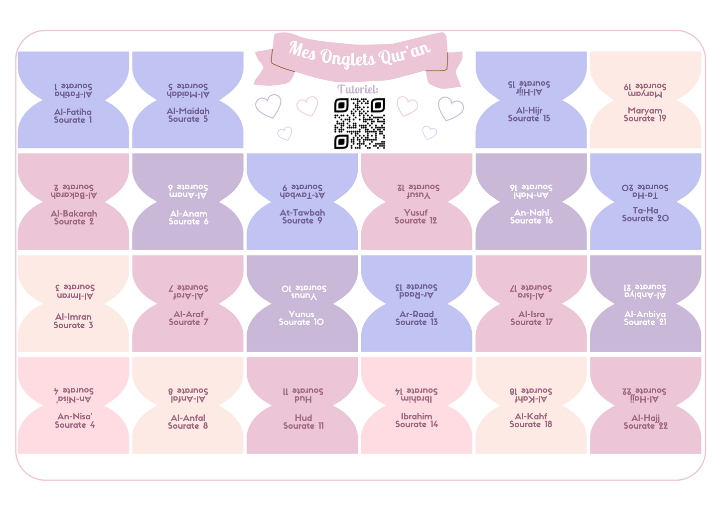 Onglets sourates rigides plastifiés - Pastel