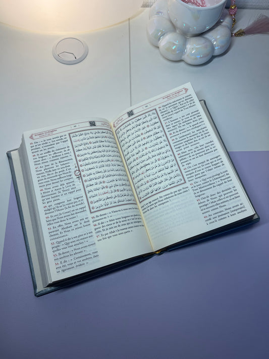 Coran Arabe français avec QR code - Gris (14x20cm)