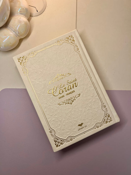 Coran Arabe français avec QR code - Blanc (14x20cm)