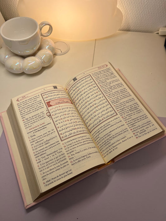 Coran Arabe français avec QR code - Blanc (14x20cm)