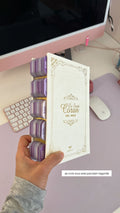 Coran blanc QR code avec onglet rigides violet