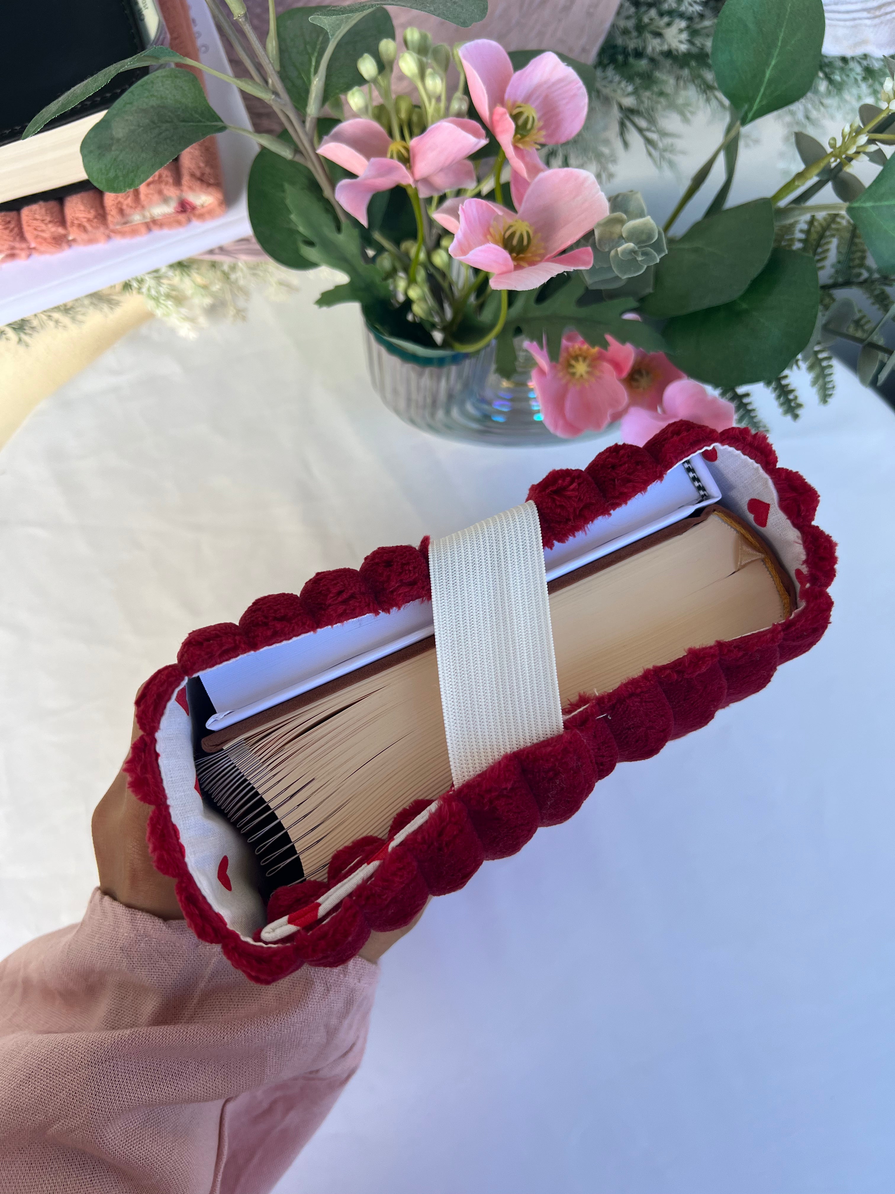 Protège coran élastique- Blanc et rose