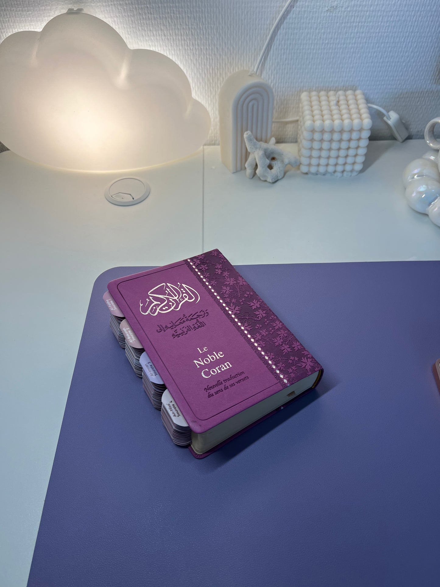 Qur’an  couverture souple QR code avec onglets Rosy plastifiés