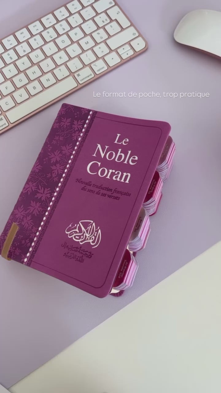 Coran QR code Arabe/français - Violet-  format de poche 12x17cm couverture souple